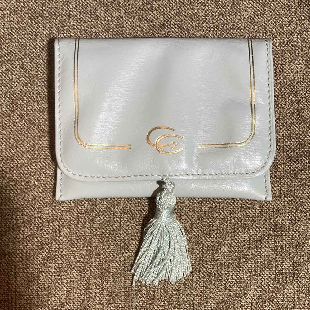 Carrera y Carrera small leather envelope/pouch w/tassle 4x3 Vintage